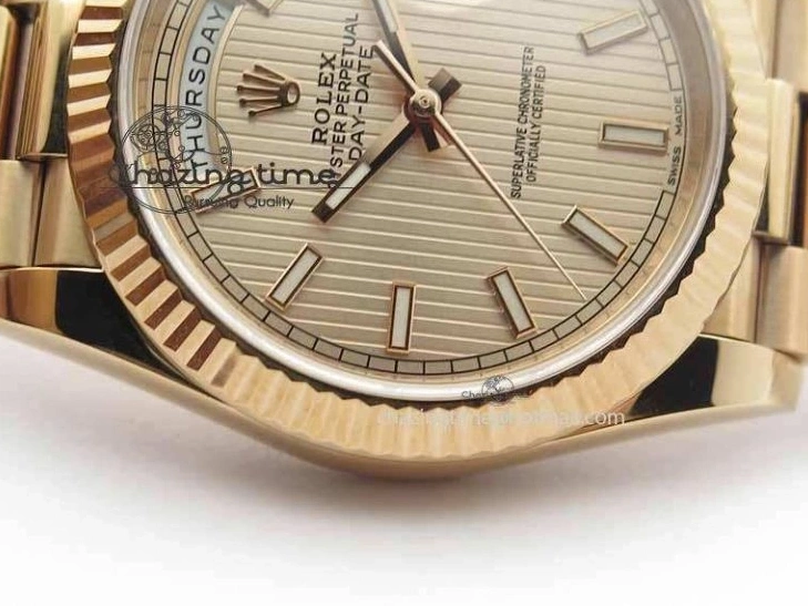 RG Edition On Best A3255 RG President Noob 228239 40mm 1:1 RG Bracelet Day-Date Dial 0409